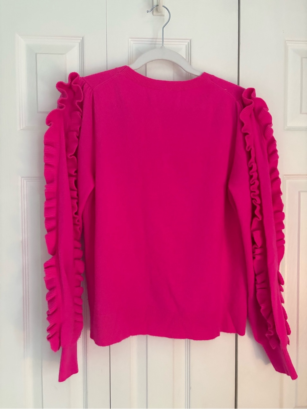 Lilly Pulitzer Bright Hot Pink Ruffle Sleeve Sweater